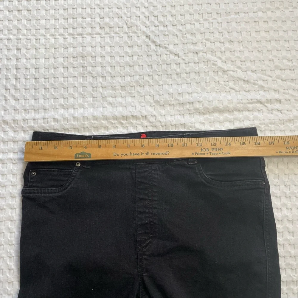 Spanx‎ Flare Jeans XL Women’s High Rise Stretch Slimming Distressed Black
